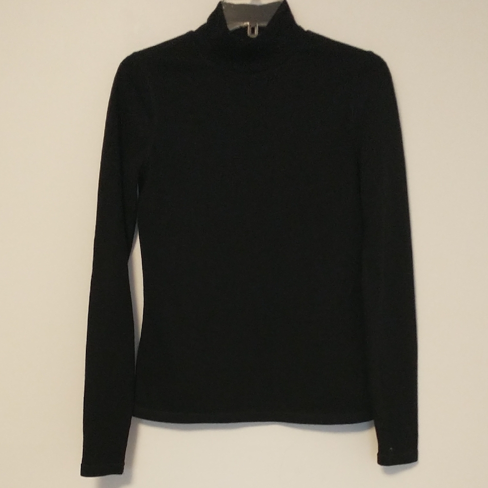 Wicked Wool Black Wool Blend Long Sleeve Mock Neck Small